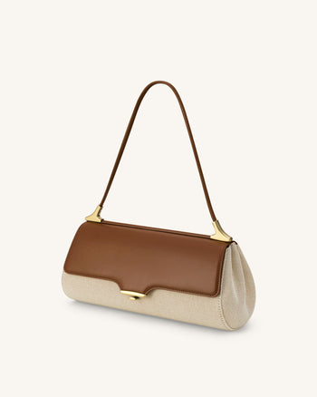 Eloise Schultertasche - Braune Canvas