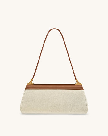 Eloise Schultertasche - Braune Canvas