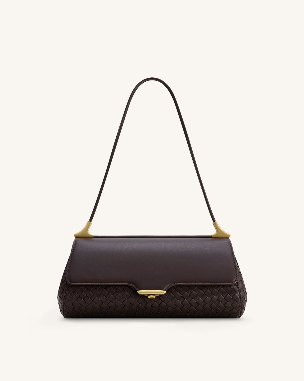 Eloise Geflochtene Schultertasche - Dunkelbraun