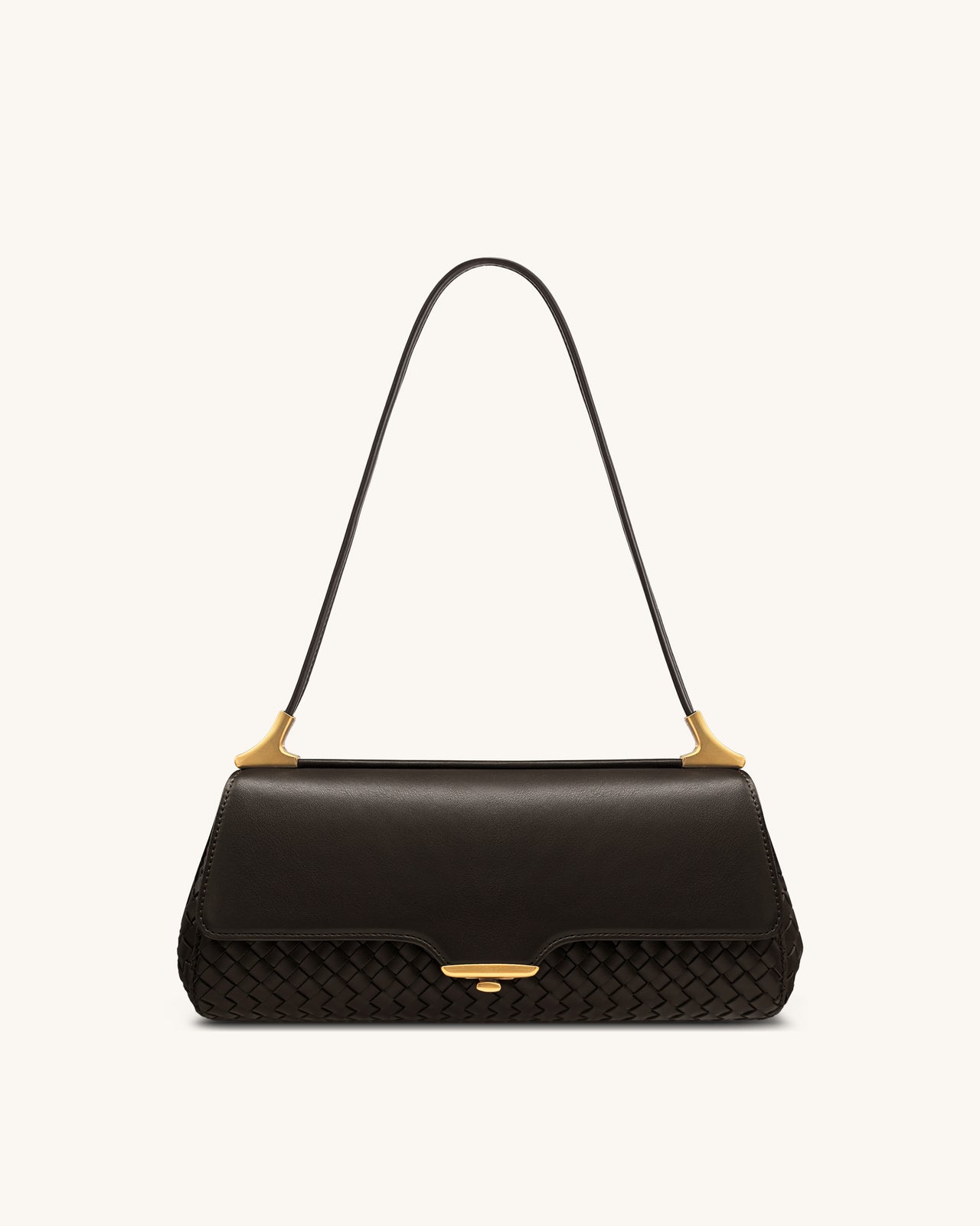 Eloise Geflochtene Schultertasche - Dunkelbraun