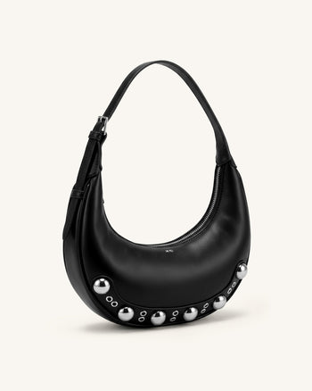 Althea Hobo-Tasche mit Nieten - Schwarz