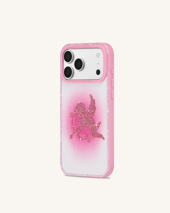 Engel-Handyhülle mit Strasssteinen – Pink