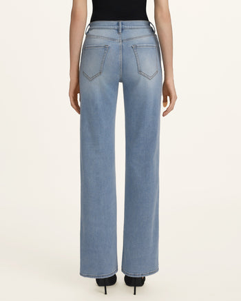 The Celestial Pearl Petal Straight-Jeans - Blassblau