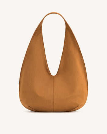 Dara Faux-Suede Hobo-Tasche - Gelbbraun