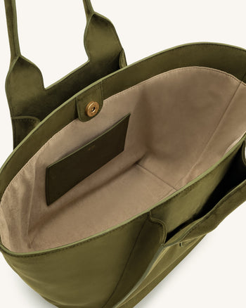 Cara Tasche aus Kunstwildleder - Dunkeloliv