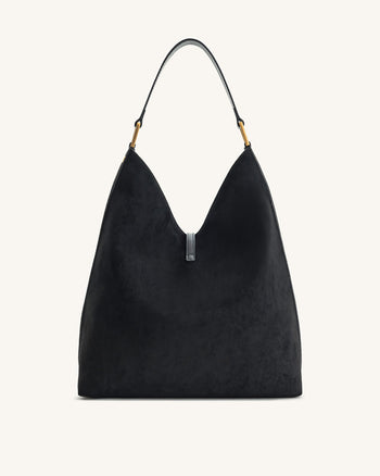 Aria Schultertasche aus Kunstwildleder  - Noir