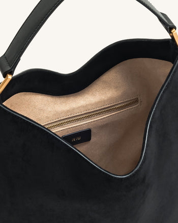 Aria Schultertasche aus Kunstwildleder  - Noir