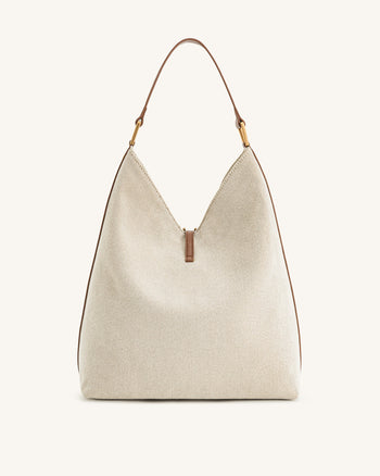 Aria Schultertasche – Braunes Canvas