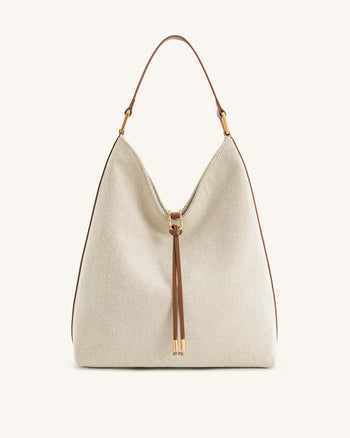 Aria Schultertasche – Braunes Canvas