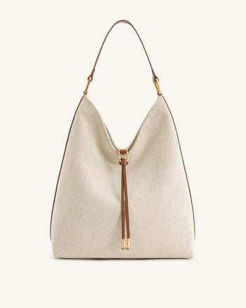 Aria Schultertasche – Braunes Canvas