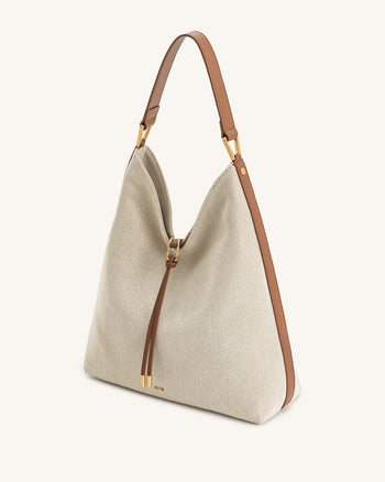 Aria Schultertasche – Braunes Canvas