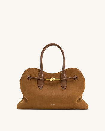 Adele Shopper mit Metall-Seilknoten - Karamellbraun