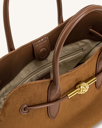 Adele Shopper mit Metall-Seilknoten - Karamellbraun