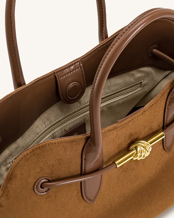 Adele Shopper mit Metall-Seilknoten - Karamellbraun