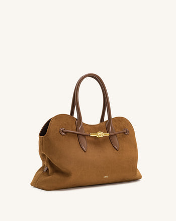 Adele Shopper mit Metall-Seilknoten - Karamellbraun