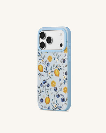 Handyhülle Fruity Blossom Heidelbeere Zitrone - Blau