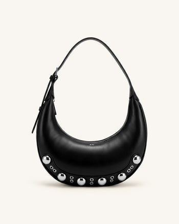 Althea Hobo-Tasche mit Nieten - Schwarz