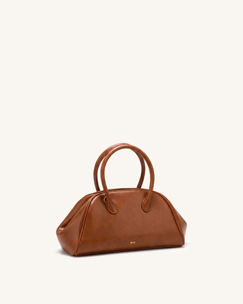 Veda Bowler-Tasche im Vintage-Finish - Sattelbraun