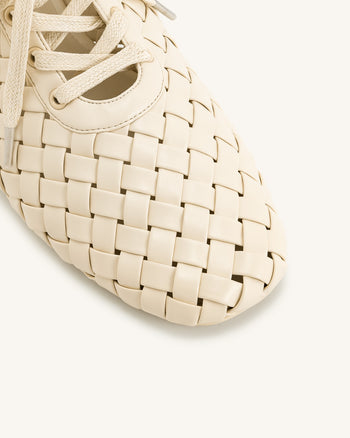 Kayla Geflochtene Riemen-Flatschuhe - Beige