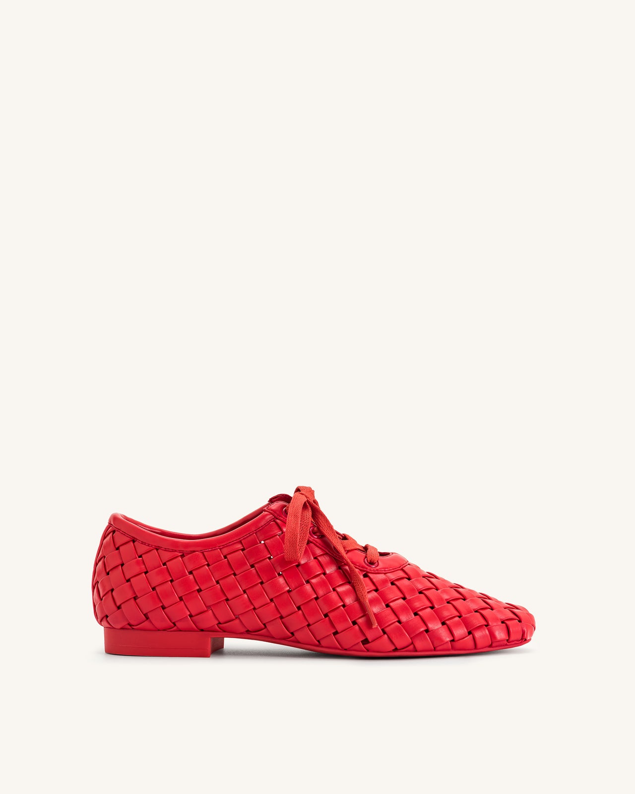 Kayla Geflochtene Riemen-Flatschuhe - Rot