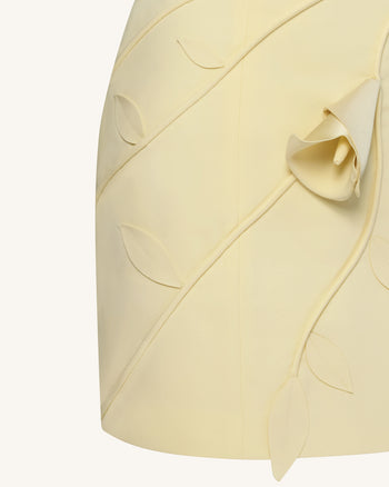 3D Blumenapplikation trägerloses Minikleid - Gelb