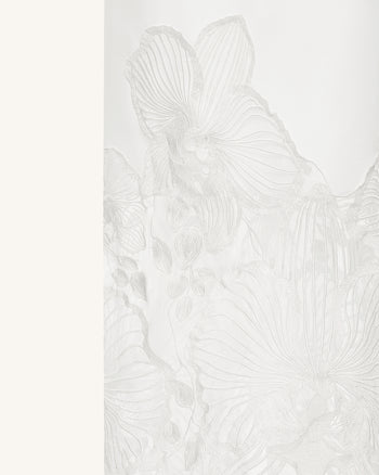 Orchideen besticktes Korsettkleid - Weiß