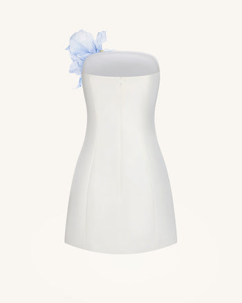 Geblümtes Minikleid - Weiß