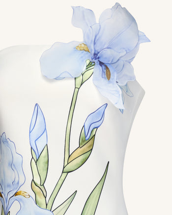 Geblümtes Minikleid - Weiß