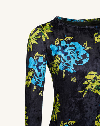 Zoe Lebendige Blumen Langarmkleid - Mehrfarbig