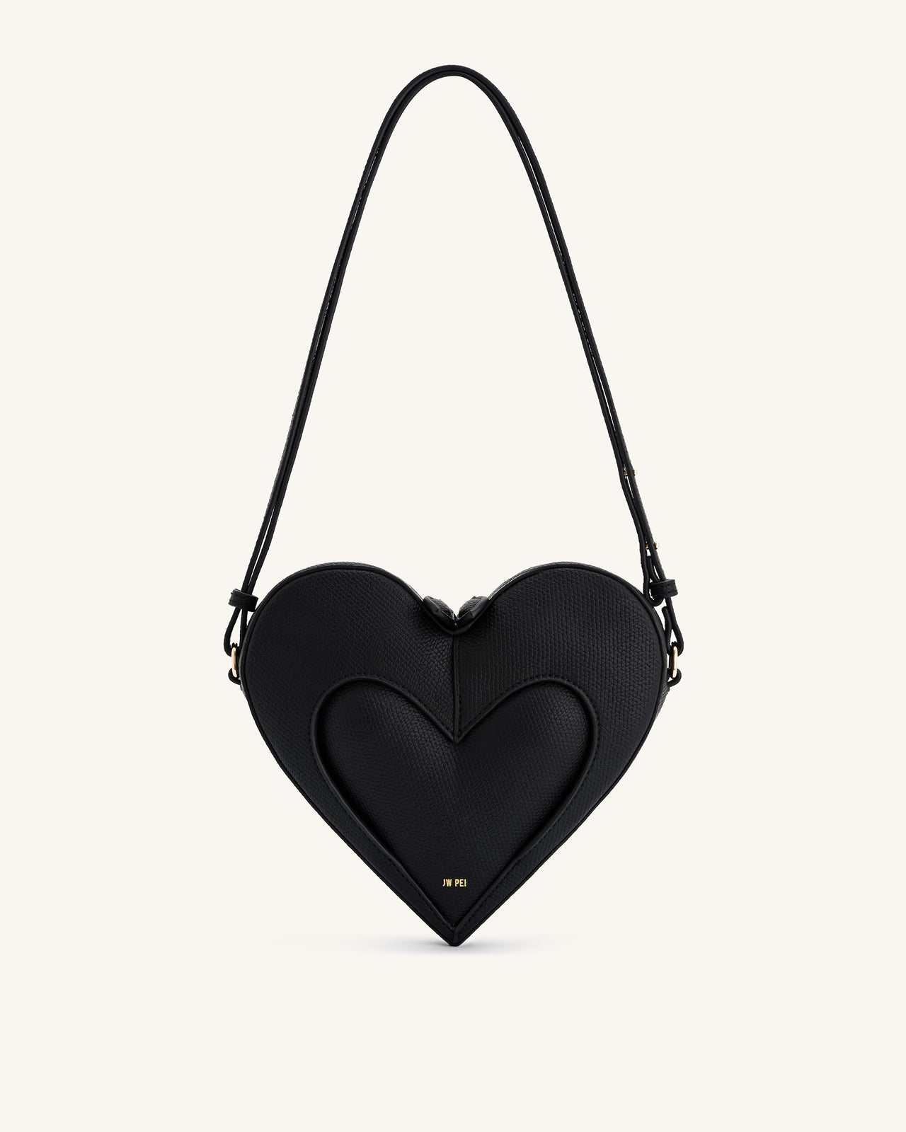 Francisca Herzförmige Crossbody-Tasche - Schwarz