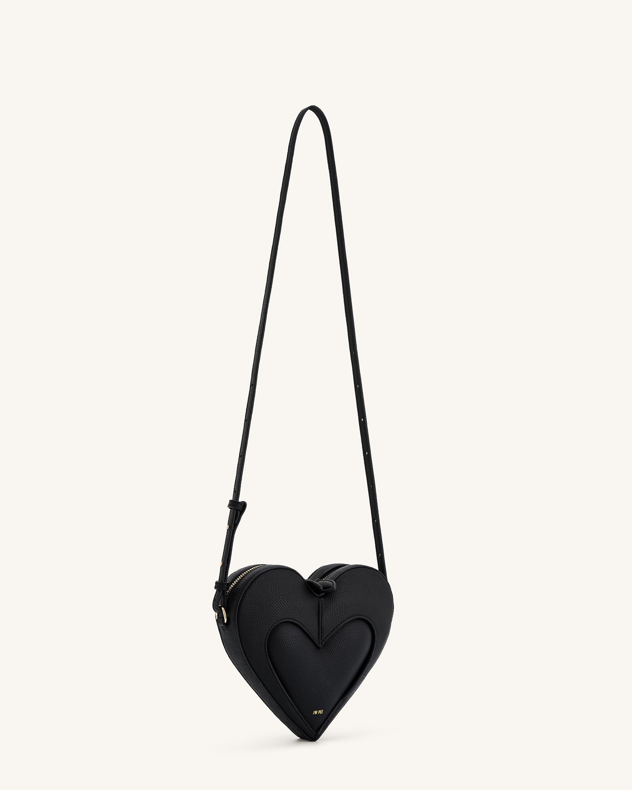 Francisca Herzförmige Crossbody-Tasche - Schwarz