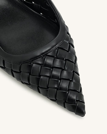 Helena Geflochtene Pierced Mules - Schwarz