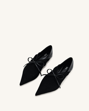 Reilly Fishnet Ballerina Flats - Schwarz