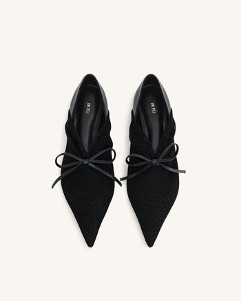 Reilly Fishnet Ballerina Flats - Schwarz