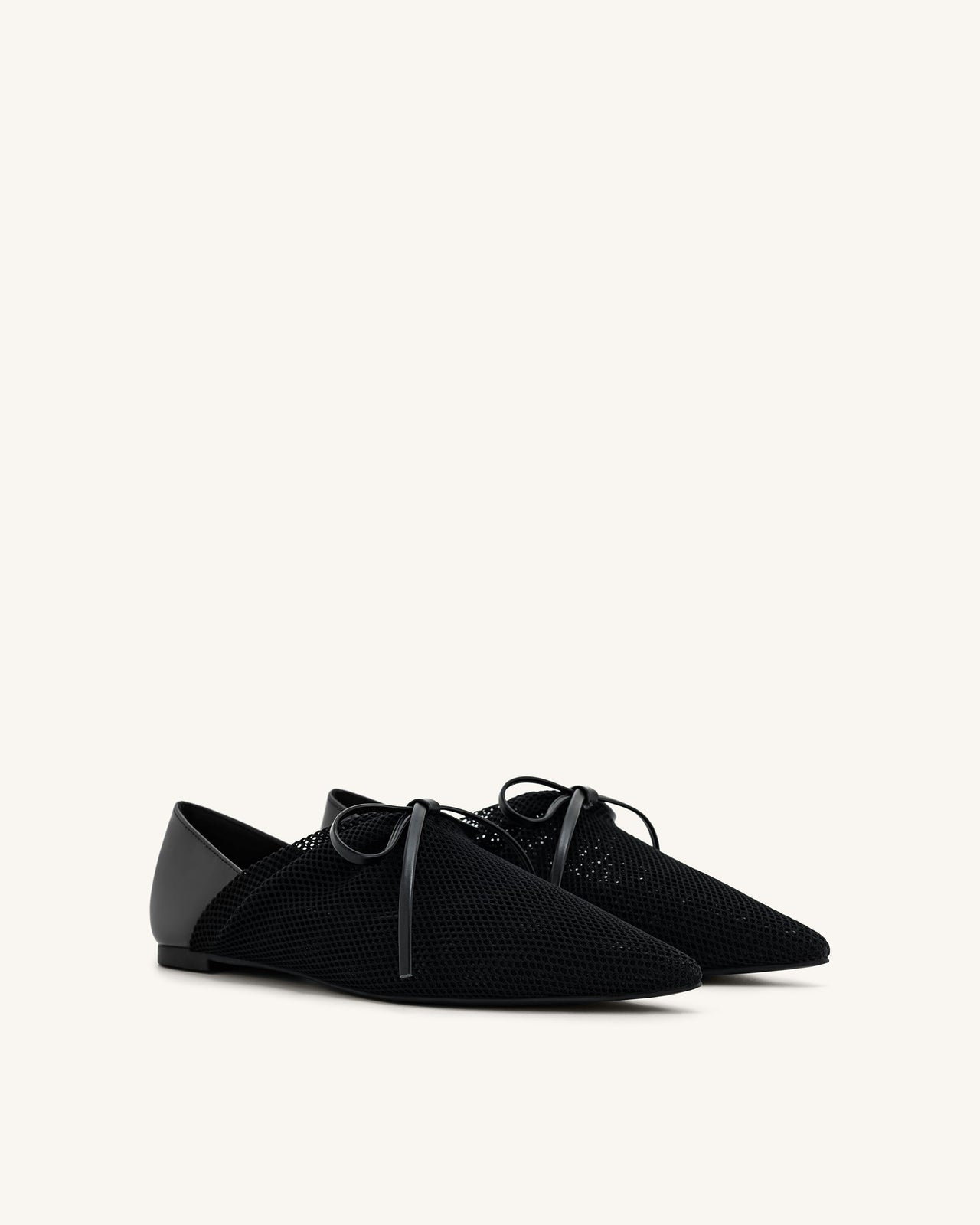 Reilly Fishnet Ballerina Flats - Schwarz