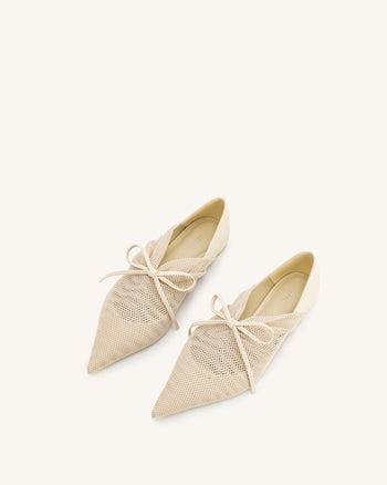 Reilly Ballerina-Flats aus Fischernetz - Beige