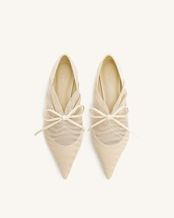 Reilly Ballerina-Flats aus Fischernetz - Beige