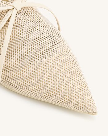 Reilly Ballerina-Flats aus Fischernetz - Beige