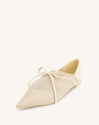Reilly Ballerina-Flats aus Fischernetz - Beige