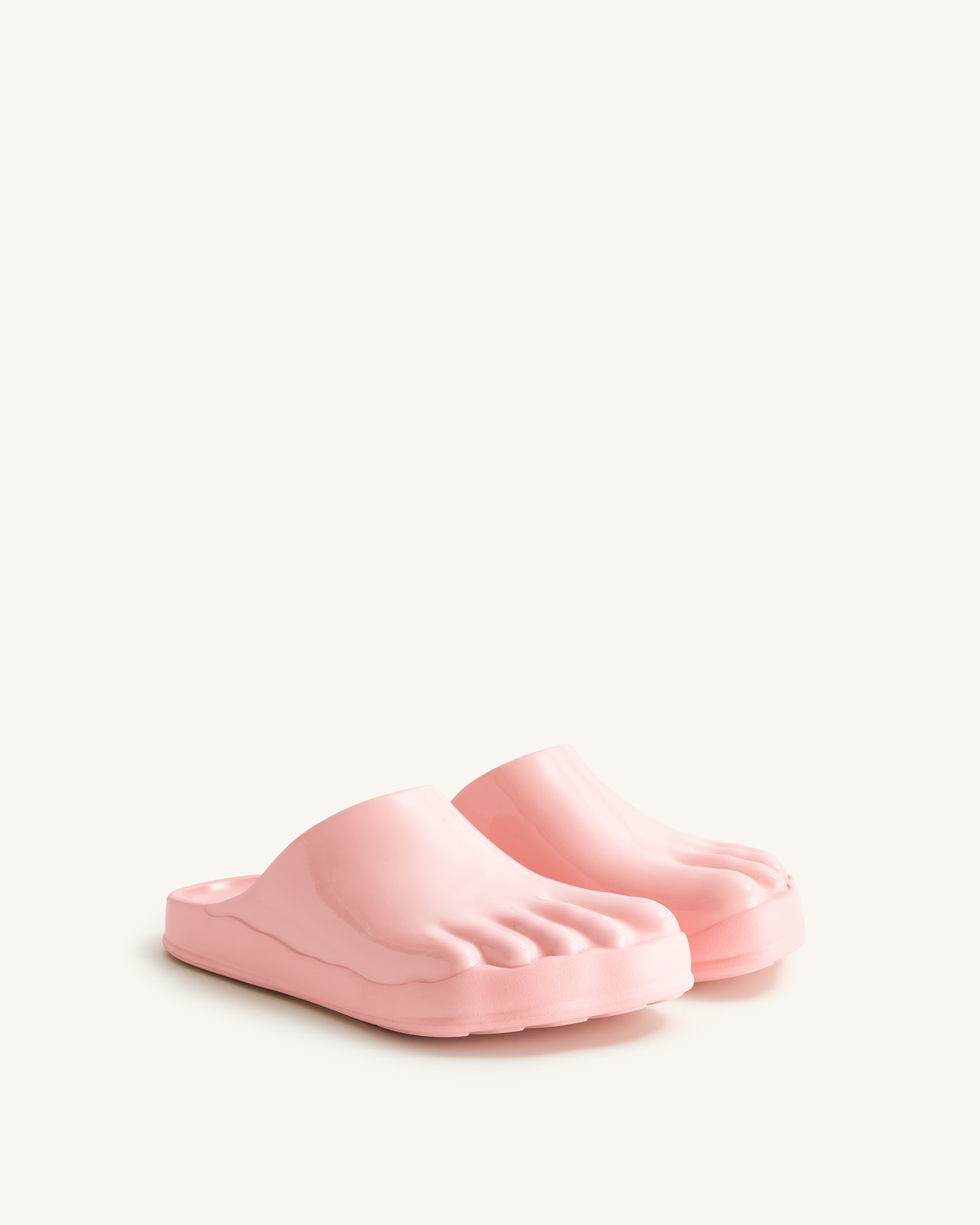 Hayley Zehenmodell flache Mules - Rosa Beige