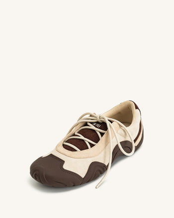 Caitlin Ballerina-Sneaker zum Schnüren – Hellbraun