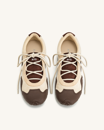 Caitlin Ballerina-Sneaker zum Schnüren – Hellbraun