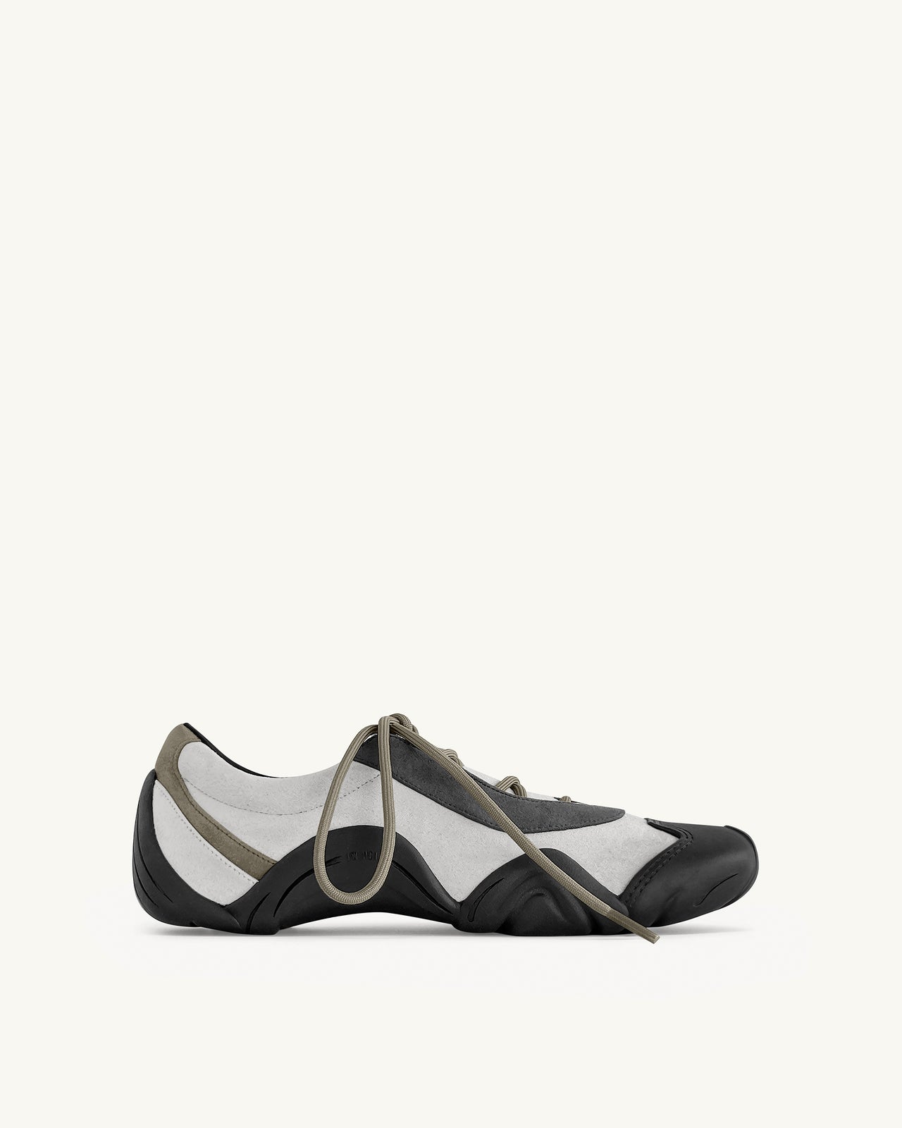 Caitlin Kunstwildleder-Schnürballerina-Sneaker - Grau-Mix