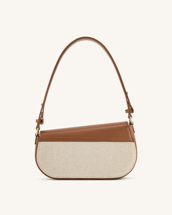 Addisyn Schultertasche - Braunes Canvas