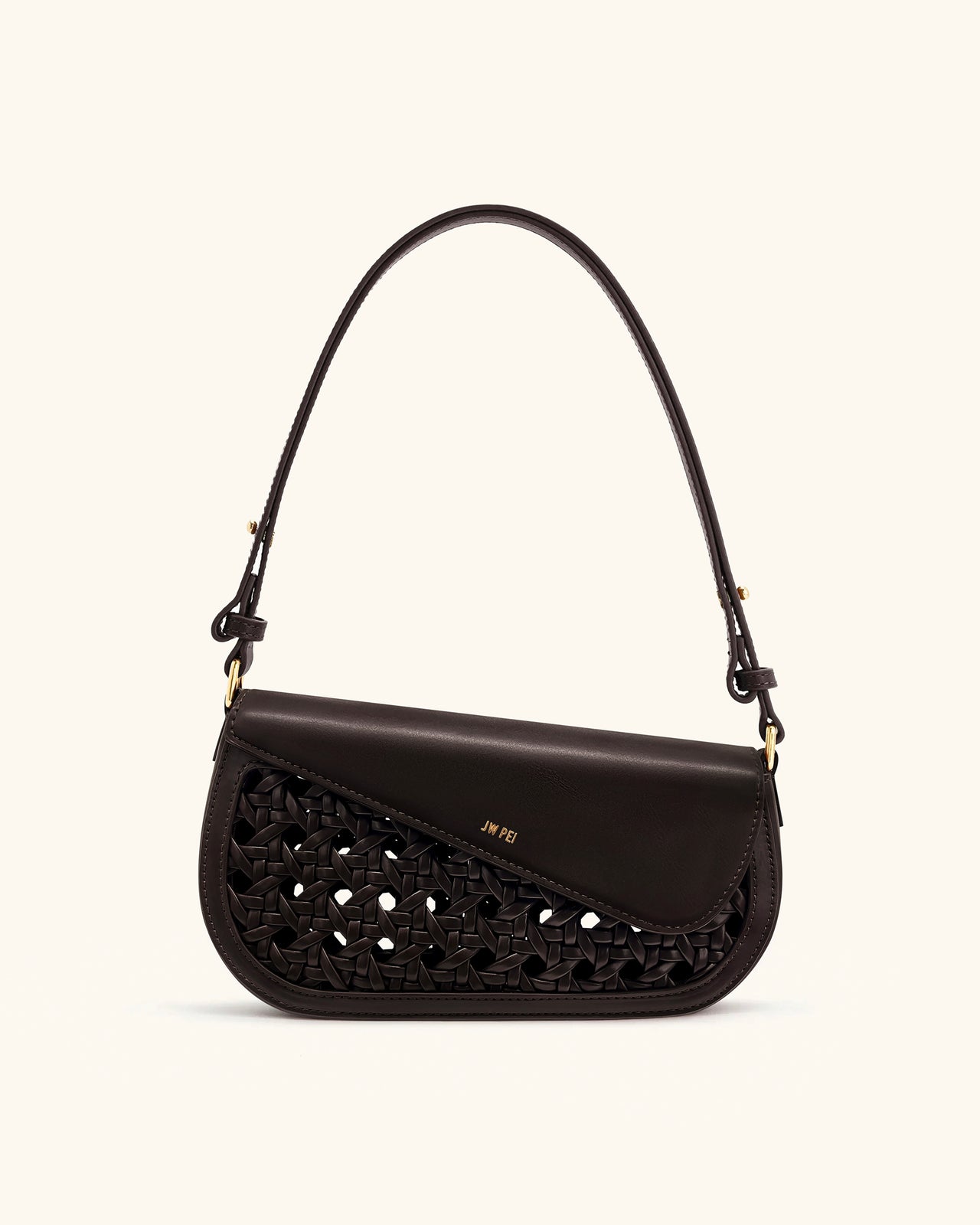 Addisyn Schultertasche mit gewebtem Panel - Bordeaux