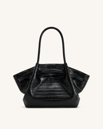 Hana Medium Tote Bag – Schwarzes Krokodil