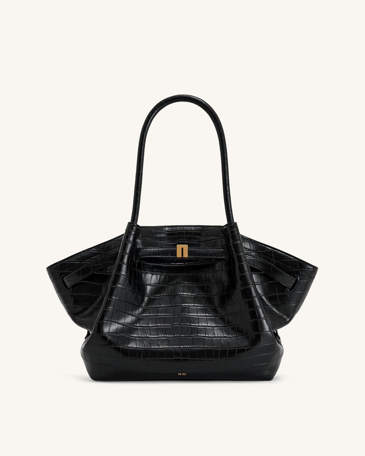 Hana Medium Tote Bag – Schwarzes Krokodil