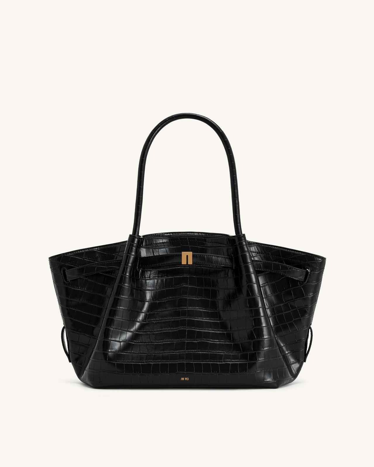 Hana Medium Tote Bag – Schwarzes Krokodil
