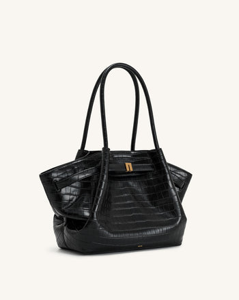 Hana Medium Tote Bag – Schwarzes Krokodil