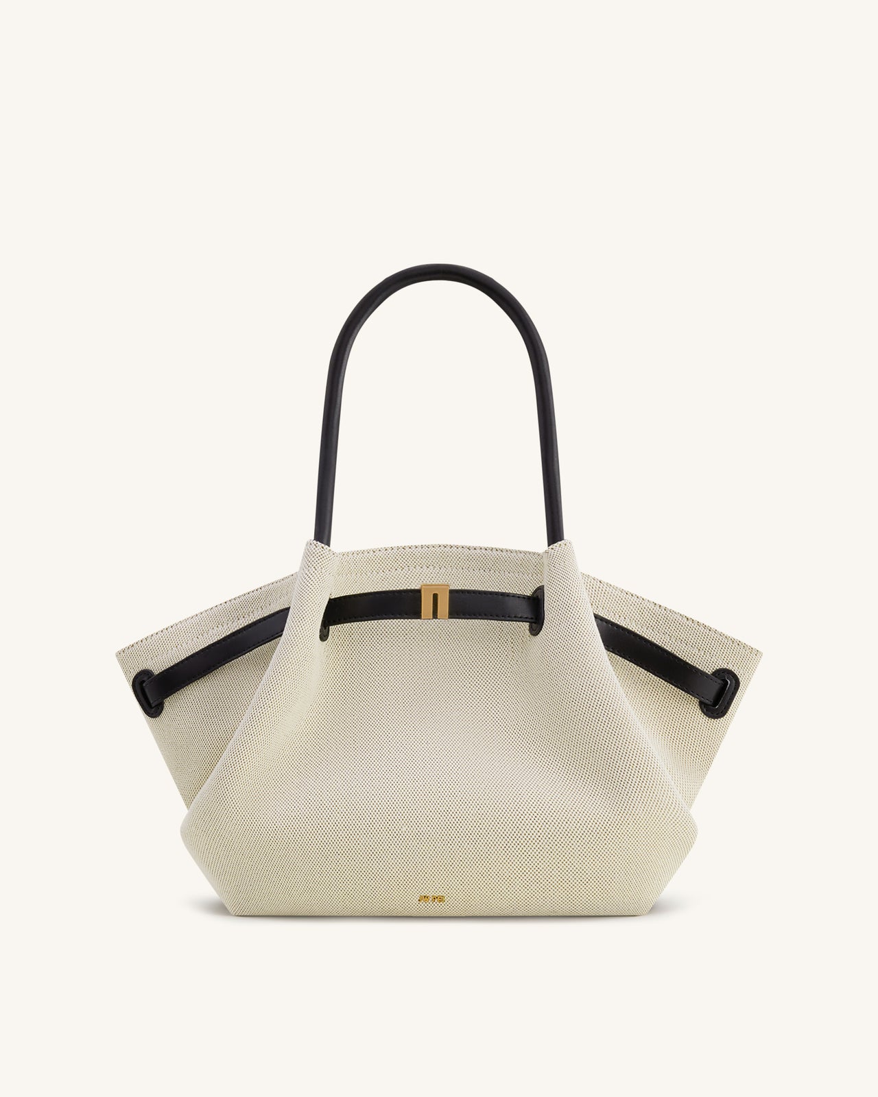 Hana Mittelgroße Tragetasche – Schwarzes Canvas